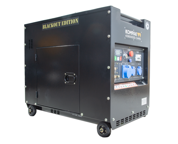 KOMPAK KD8000SE aggregat 6300W - Diesel - Forvarming- ATS - 27 Liter