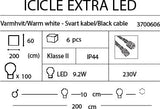 Istapper 100 varmhvite LED lys. 230V. IP44. Startkabel kjøpes separat, elnr 3700609.